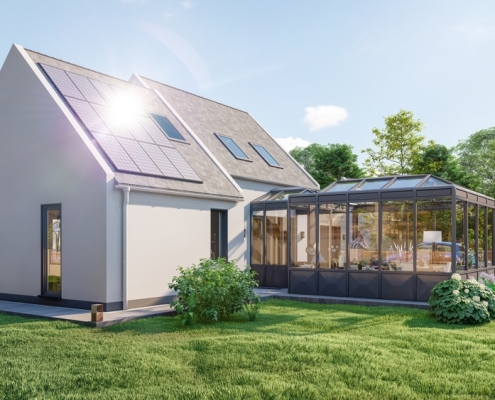 Simple house design in village