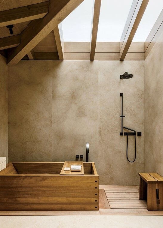 طراحی حمام با چوب