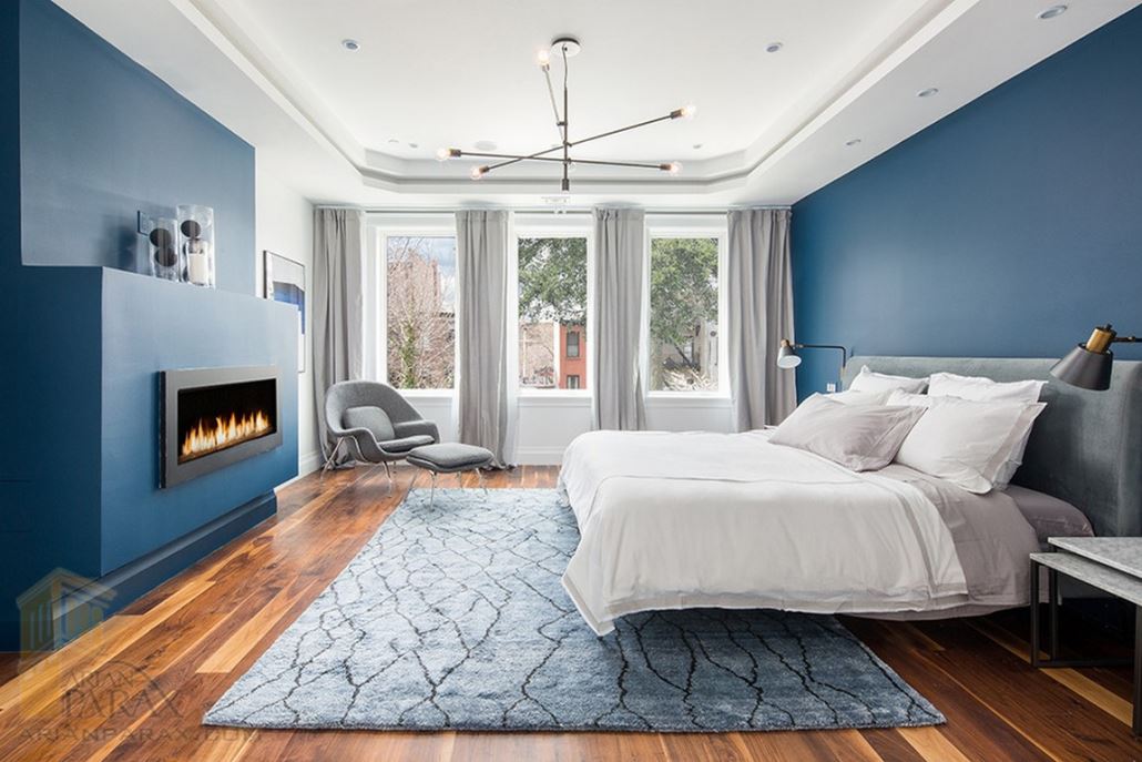 ترکیب رنگ اتاق خواب آبی