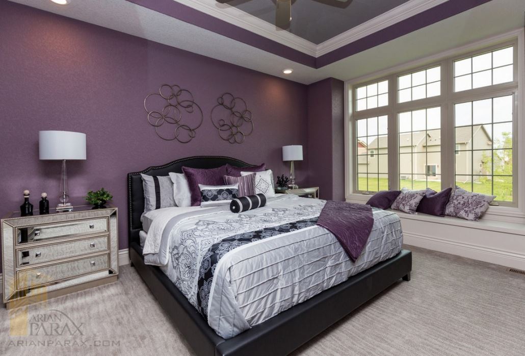 ترکیب رنگ اتاق خواب بنفش