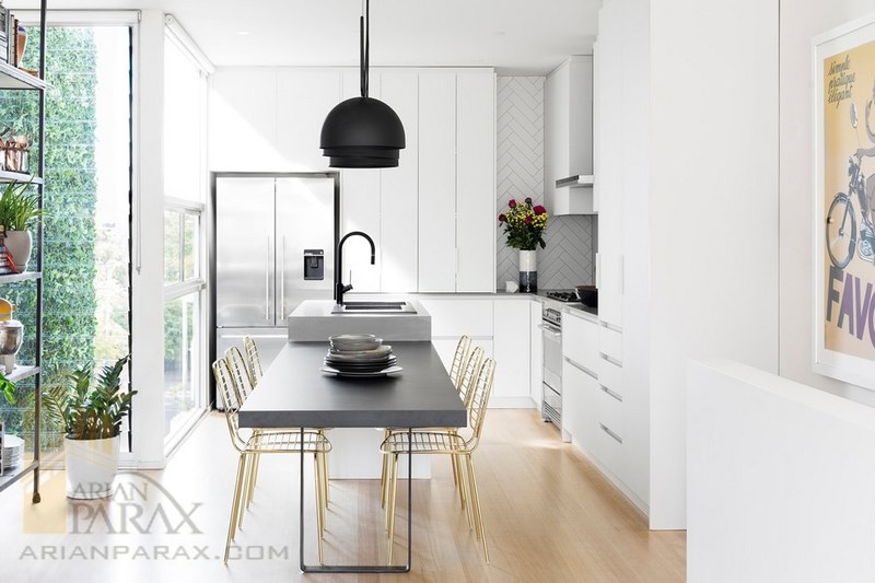 طراحی آشپزخانه با رنگ سفید