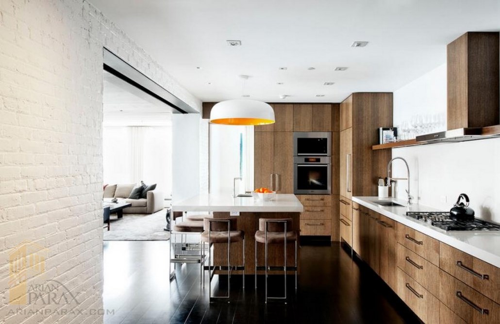 طراحی آشپزخانه با چوب