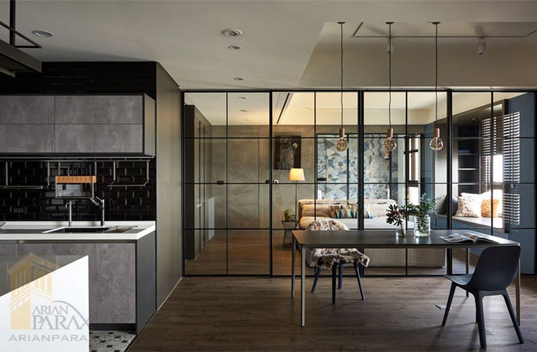 طراحی خانه با شیشه و فلز