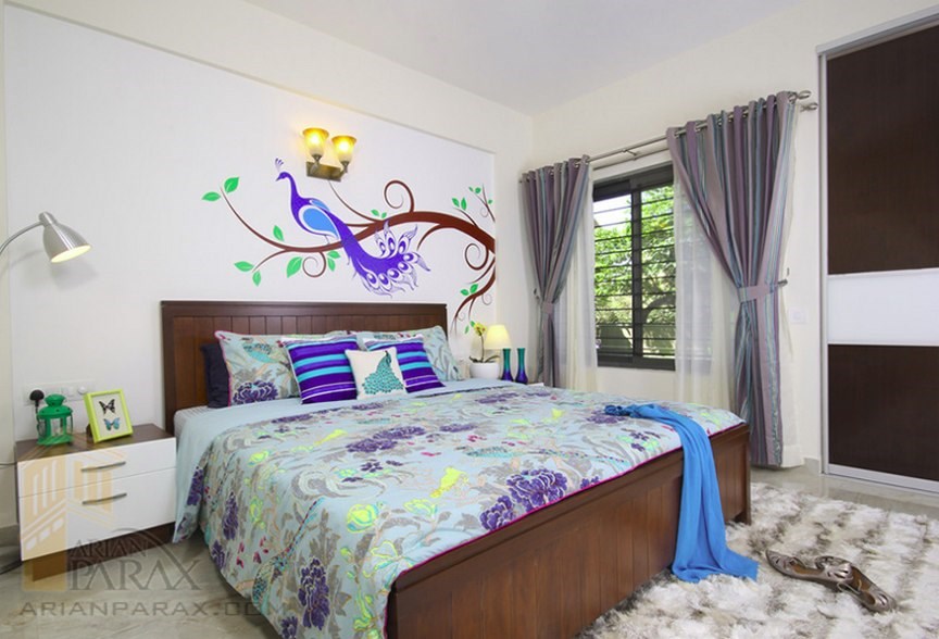 ترکیب رنگ و طراحی اتاق خواب با هزینه کم 