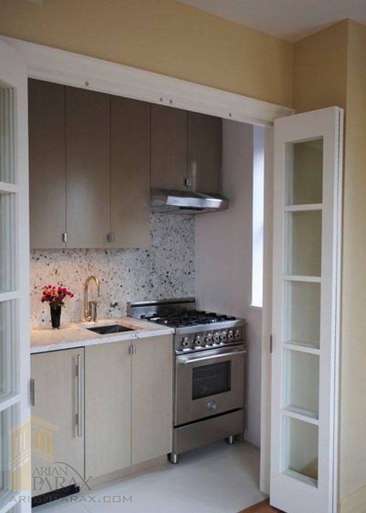 کابینت آشپزخانه با رنگ طوسی