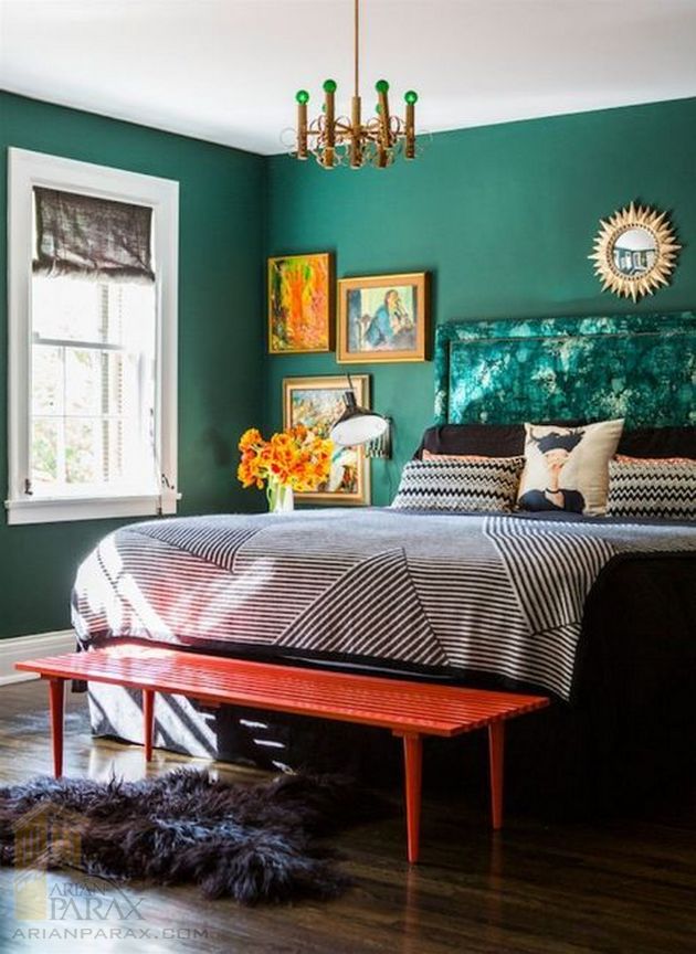 اتاق خواب با رنگ سبز