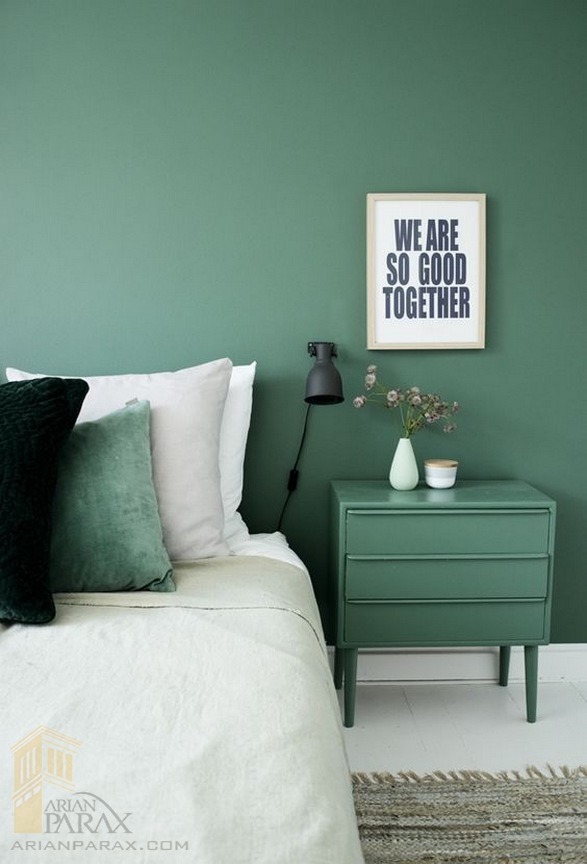 دیوار سبز برای اتاق خواب