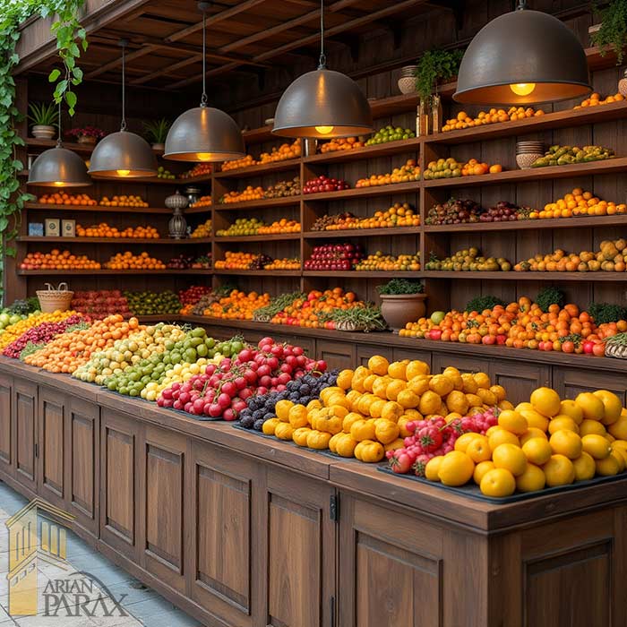 طراحی مغازه میوه فروشی با ام دی اف