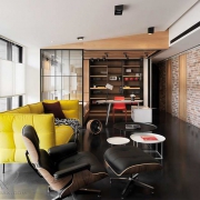 brick-wall-living-room-paraxx دکوراسیون آپارتمان مدرن لاکچری