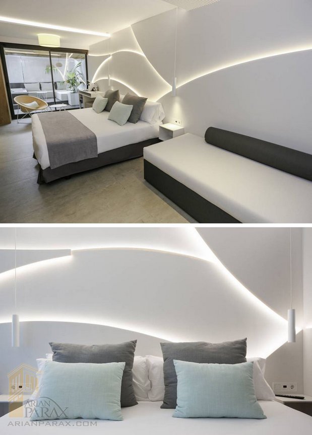 طراحی دیوار اتاق خواب با کناف