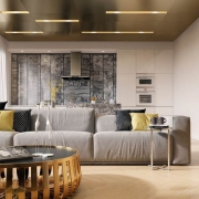 07-a-contemporary-living-room-is-spruced-up-with-a سقف خانه های لوکس
