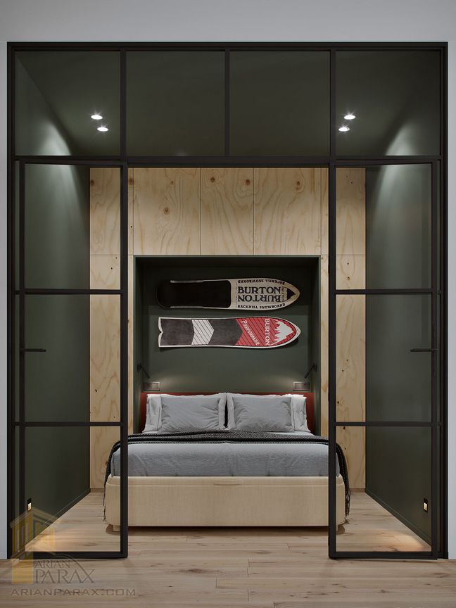 طراحی اتاق خواب شیک خانه 65 متری