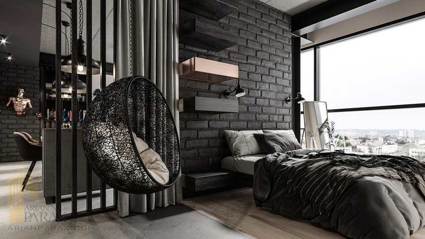 خانه مدرن با رنگ خاکستری
