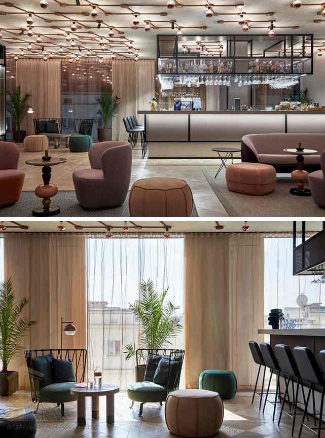 طراحی لابی و کافه هتل