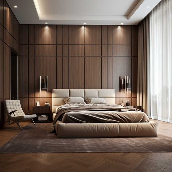 طراحی اتاق خواب چوبی لوکس