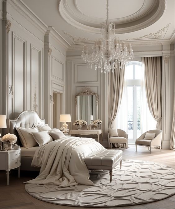 گچبری اتاق خواب به سبک کلاسیک