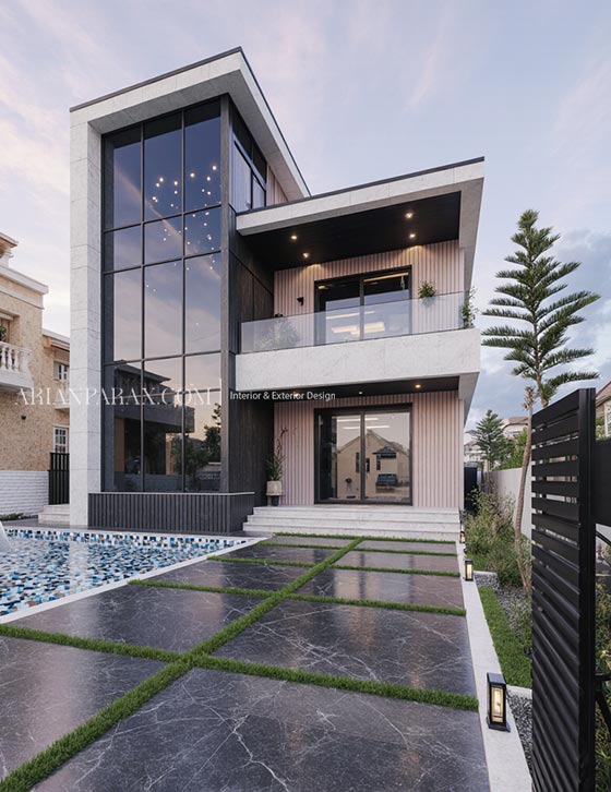 طراحی نمای بیرونی ویلا دوبلکس